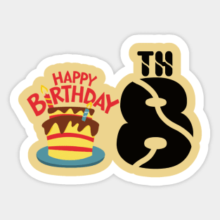 happy birthday 8th Sticker